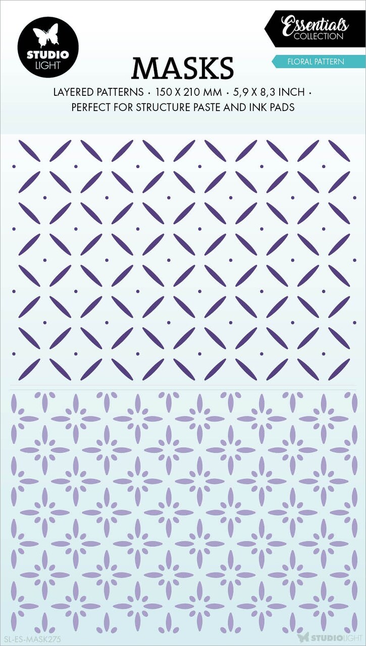 Studio Light Essentials 5.9"X8.25" Stencil-Nr. 275, Floral Pattern